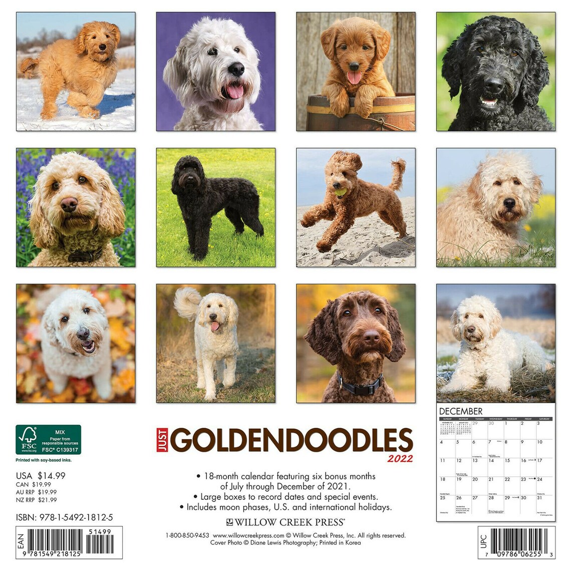 Willow Creek Just Goldendoodles 2022 Wall Calendar Dog Breed Etsy