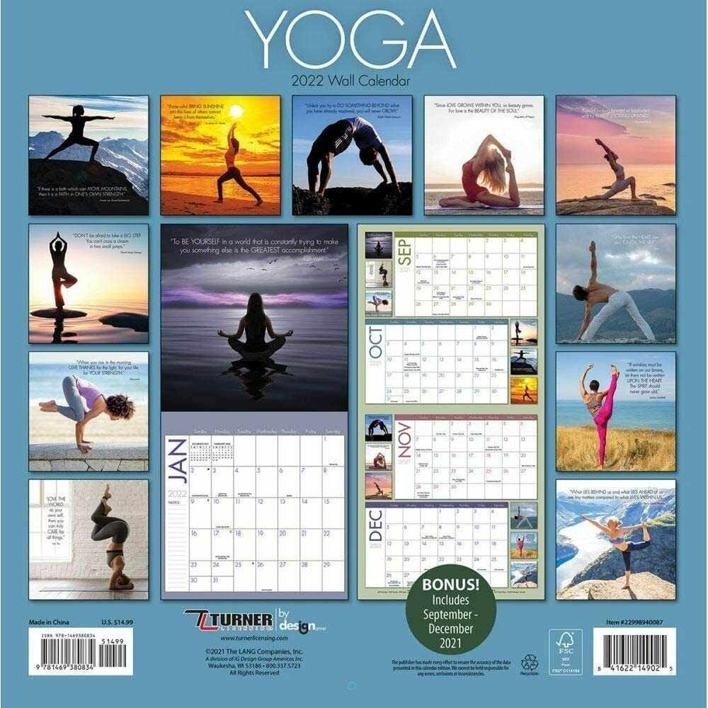 Yoga Ferien Weihnachten 2022 Turner Lizenz Yoga 2022 Wandkalender Etsy