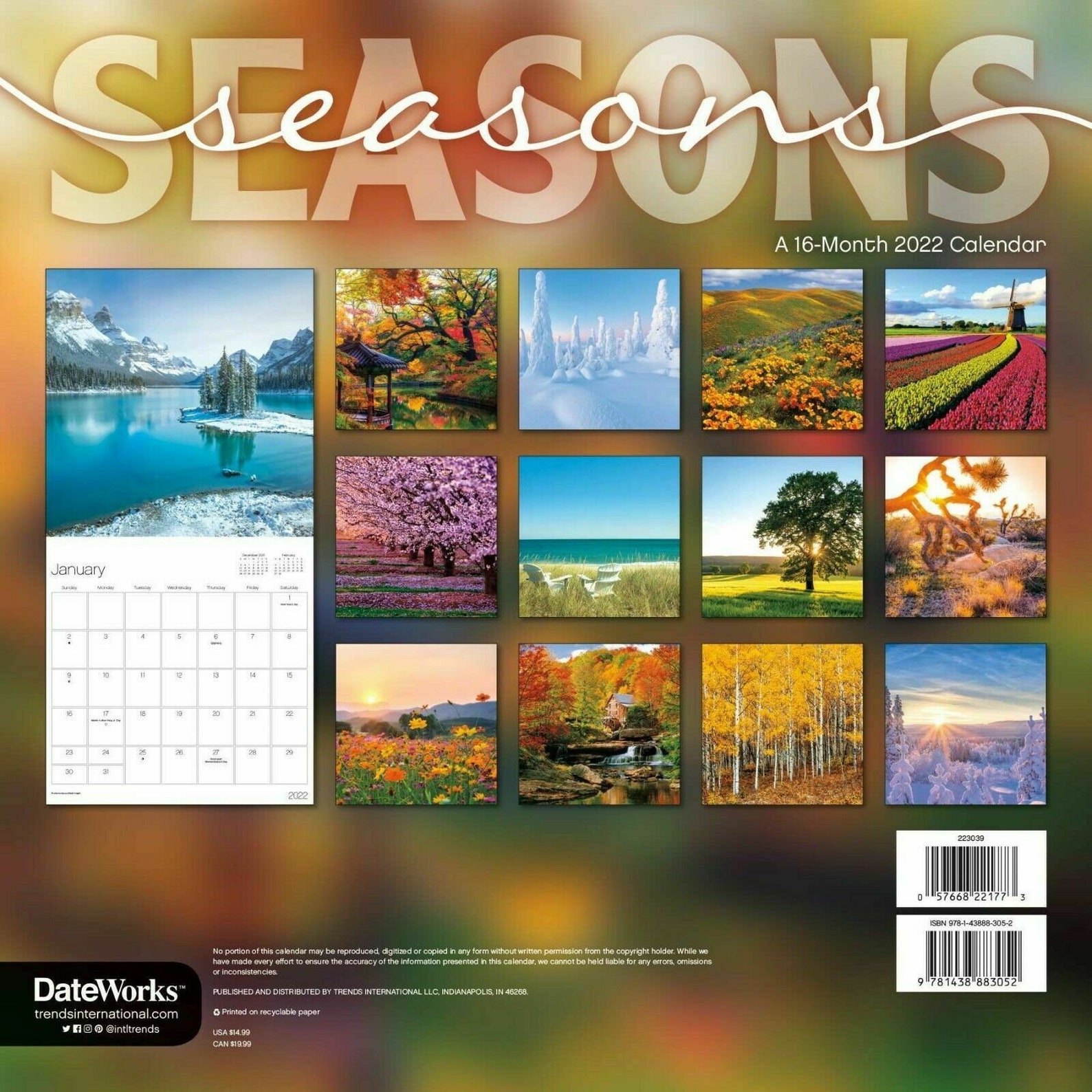 Trends International 2022 Seasons Wall Calendar Etsy