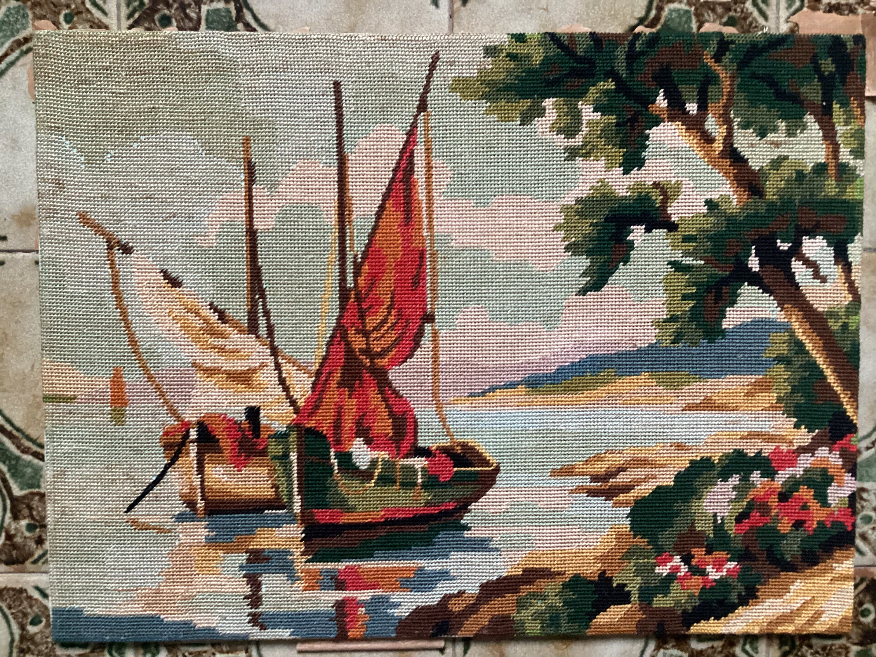 Vintage Speed Boat Tapestry Wall Art