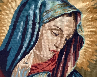 Toile à Broder Madonna Prayer - Tapisserie Needlepoint 30x40cm, Motif Peint Main, Pour Brodeurs