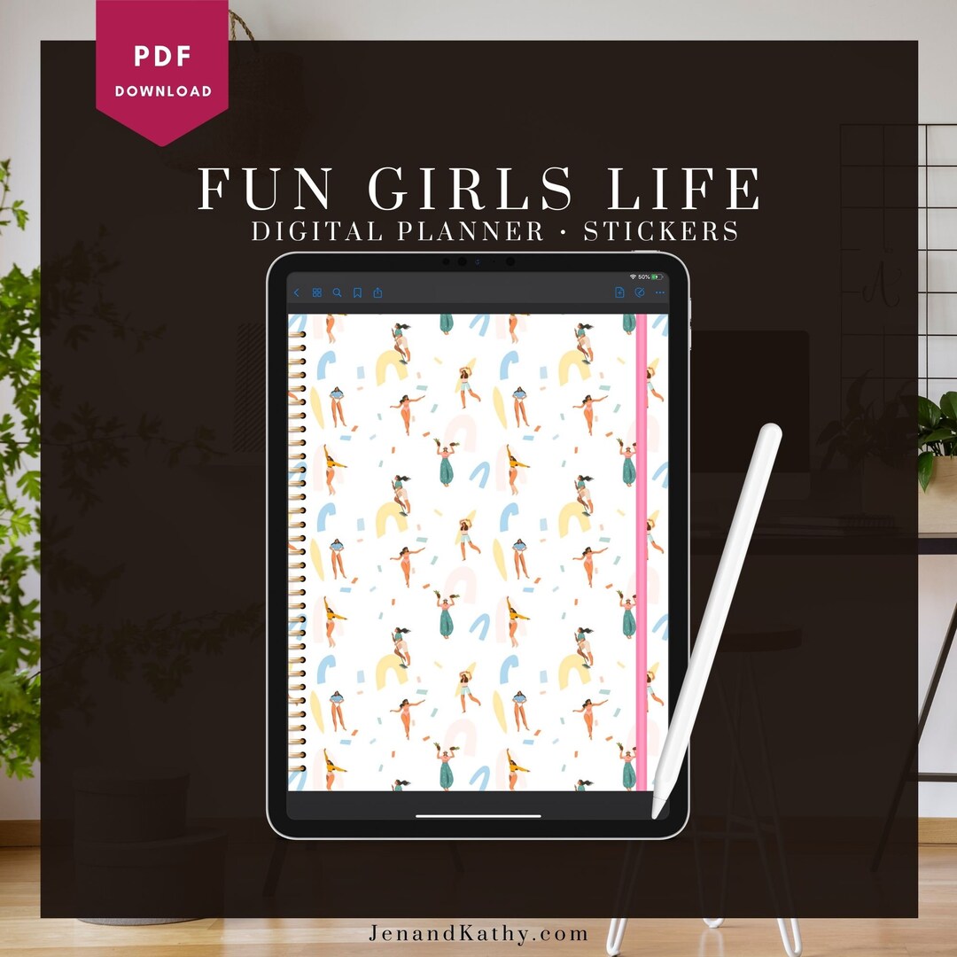 Fun Girls Life Planner - Linked for Goodnotes, Notability and Other ...