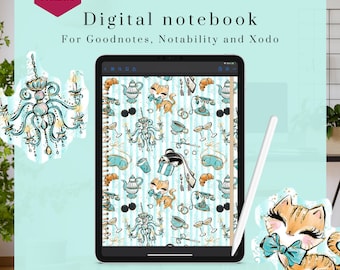 Cuaderno digital Candlestick: vinculado a Goodnotes, Notability, Noteshelf y otras aplicaciones para tomar notas en Ipad Pro