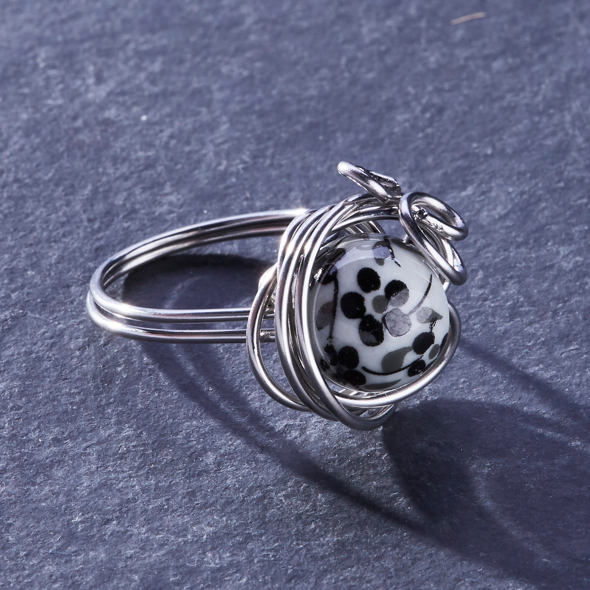 Anillo ajustable de acero inoxidable con cordón de porcelana Etsy