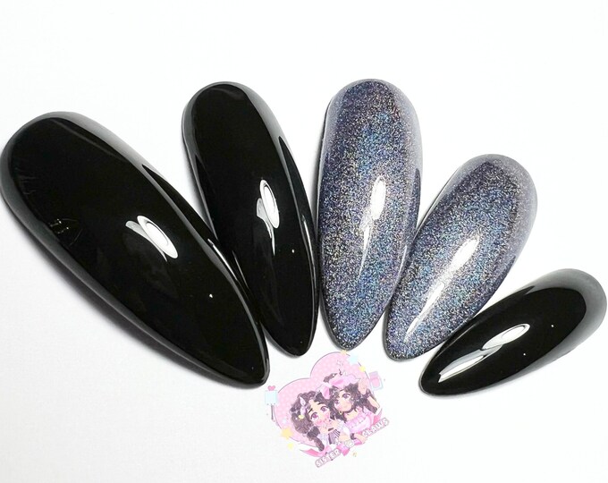 Press On Nails|Galaxy Abyss|Black Nails|Galaxy Nails|Celestial Nails