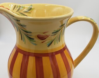 Handpainted Beverage Pitcher by GAIL PITTMAN, Sienna Pattern