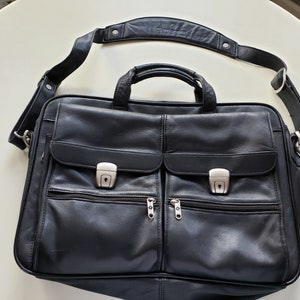 Vintage Samsonite Black Leather Computer Bag - Etsy