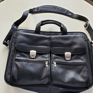 Vintage Samsonite Black Leather Computer Bag