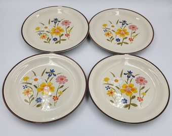Grace Stoneware Salad Plates, Spring Floral Design, 6 Available, Sold Seeparately, Made in Japan