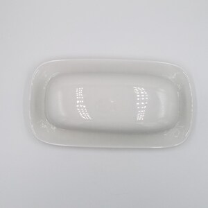 White Butter Dish by Lynn's Stoneware, Embossed Vegetable Imagery on sides image 5