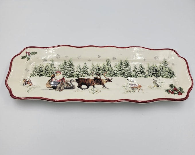 Better Homes and Gardens Heritage Collection Christmas Serveware, Triple Divided Tray, Serving