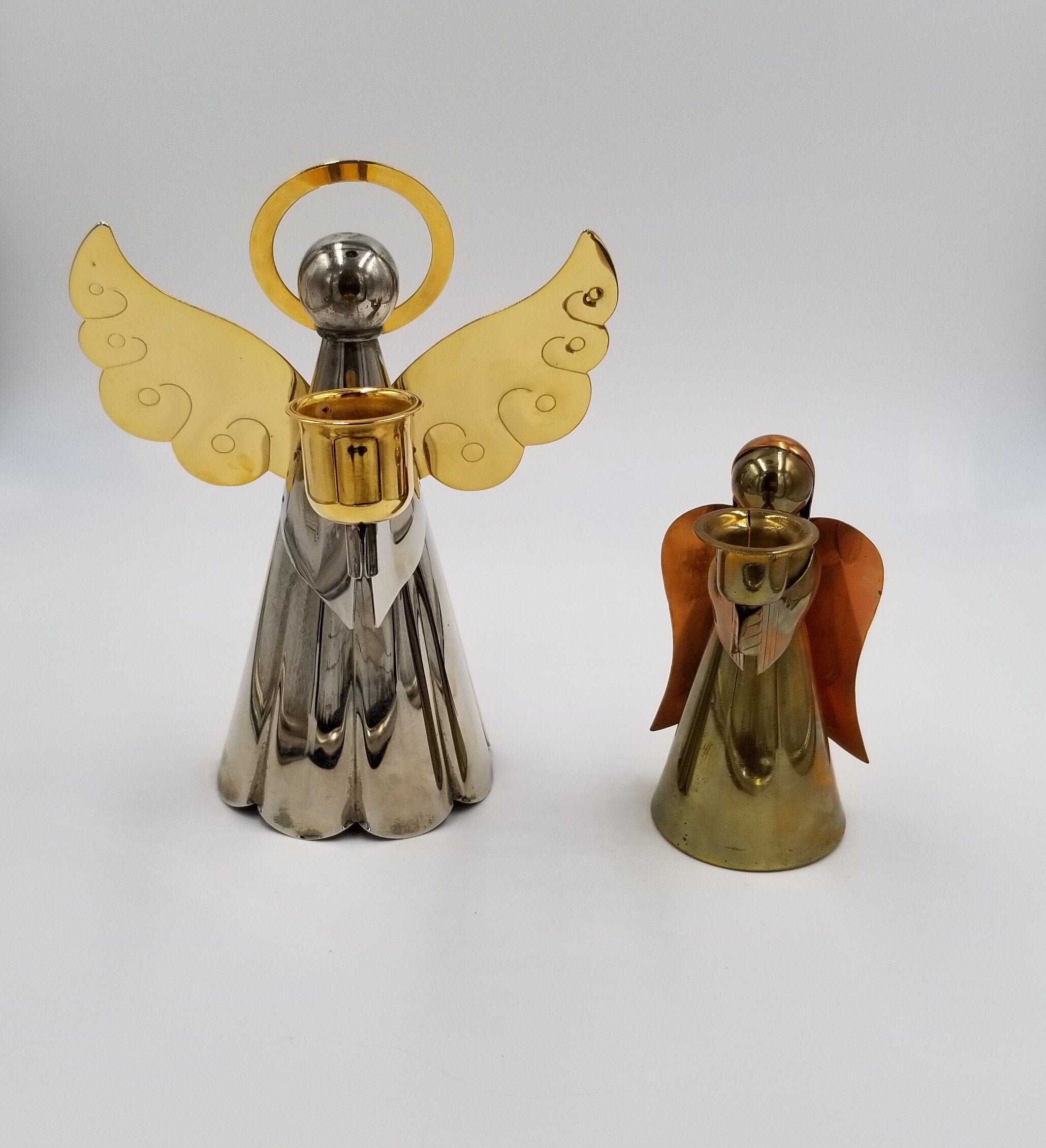 Vintage Copper and Brass Angel Candle Holders Set of 3 Etsy