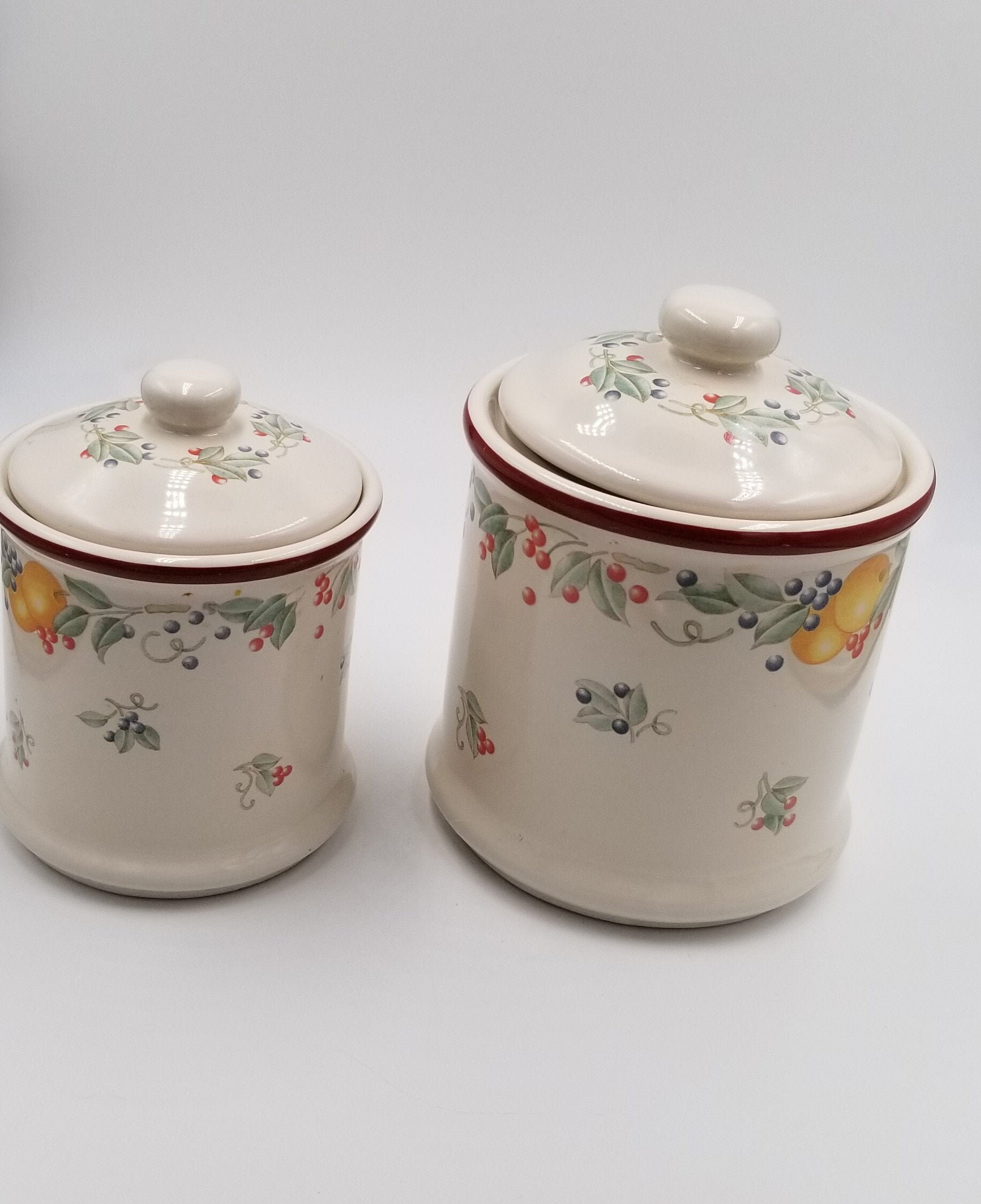 Corelle Abundance Fruit Canister Set by Jay Imports Set of 2 Etsy