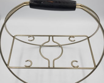 Mid-Century Bar Ware Rack Organizer or Atomic Martini Glass Caddy, Holds 4 Glasses, Cocktail Shaker slot in the center, 2 Available for Sale