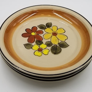 Daisy Vale Stoneware Dessert, Appetizer, or Salad Plates by J.C. Penney, Set of 3
