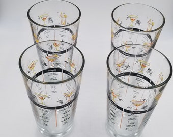 Vintage Cocktail Recipe Glass, 16.2 oz, Barware