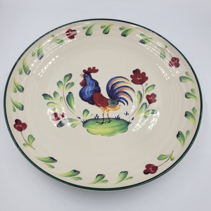 International Tableworks Chop Plate, Provence Pattern, Vibrantly Handpainted Rooster Design