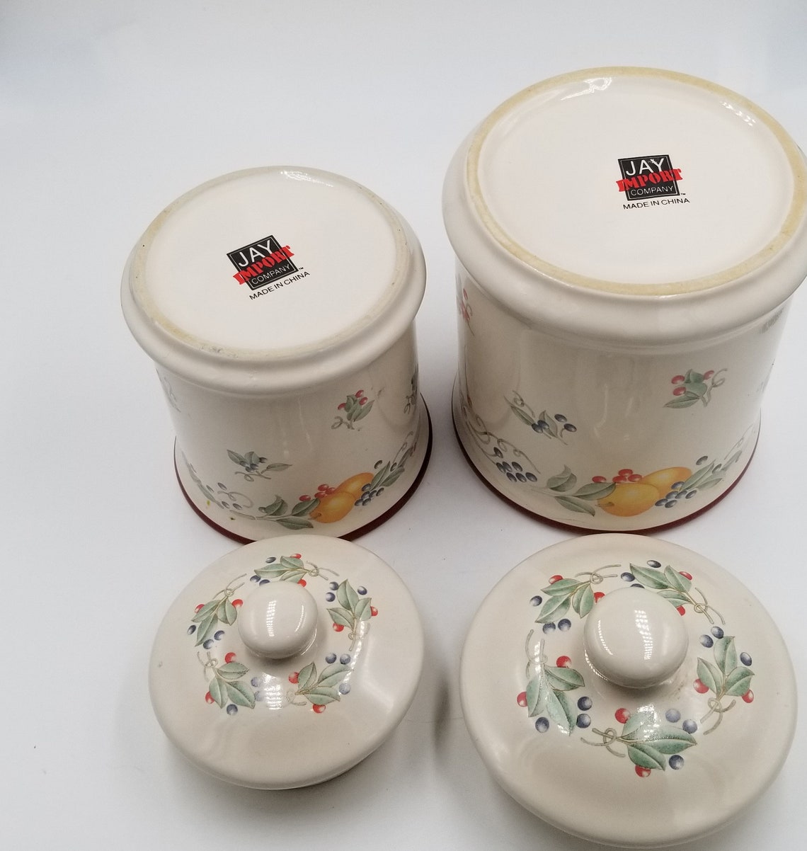 Corelle Abundance Fruit Canister Set by Jay Imports Set of 2 Etsy