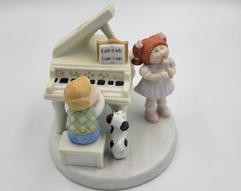 1985 Cabbage Patch Kids Porcelain Figurine, "The Entertainers", Singing Competition, Model # 5066, Hand-painted