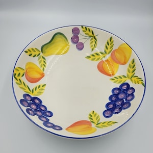 Heritage Mint Large Salad Bowl, Artists Touch Orchard Jubilee Pattern, 12&quot;