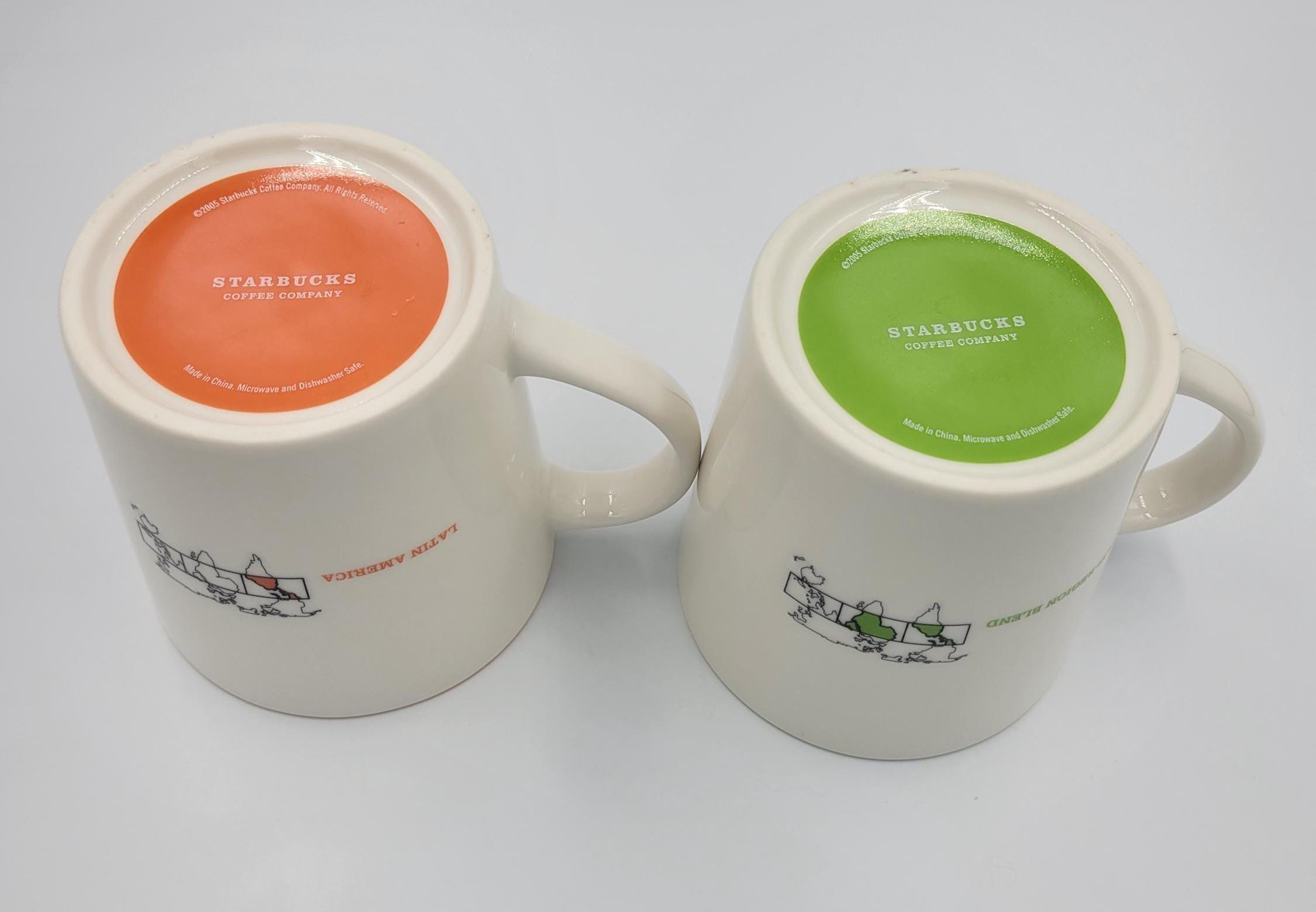 2005 Starbucks Cafe Estima Blend Coffee Mug, Beige & Lime Green, 16 oz