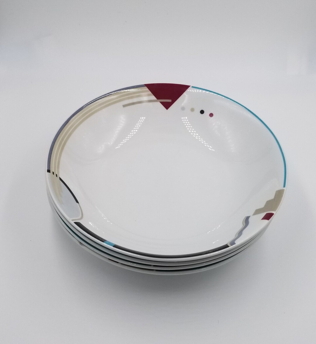 Lot De 4 Bols Shallow Coalport Athlone Blue - Porcelaine Bone China - Diamètre 8 Pouces