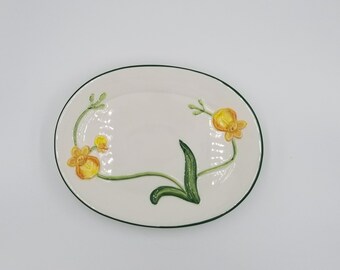 Ceramic Soap Dish from Bath and Body Works, Yellow Florals