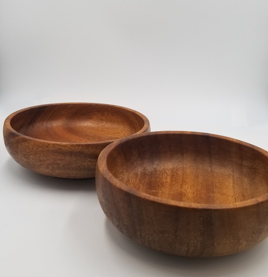 Individual Vintage Teak Salad Bowls Set of 2 Etsy