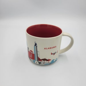 Starbucks &quot;You are here&quot; Coffee Mug, US States &quot;ALABAMA&quot;, Holds 14 fluid ounces, Famed Landmarks