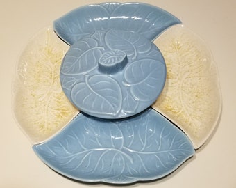 Mid Century Modern Sectioned Appetizer Tray, 6 Pieces