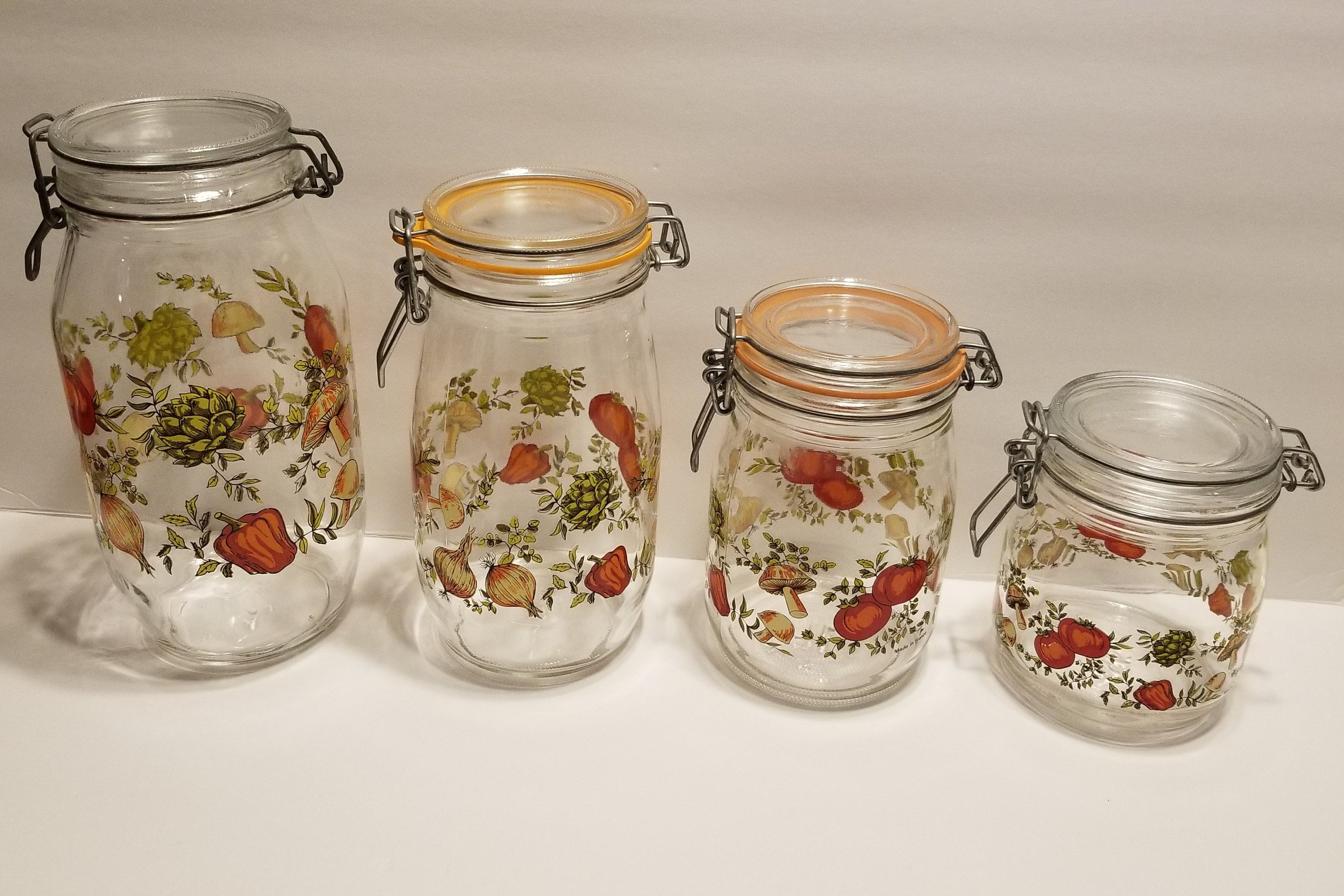 Glass Canister Set for Kitchen & Bathroom, Apothecary Food Storage