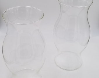 Hurricane Shades, Glass Chimney, Replacement Pair for Pillar Candles, Over 11 inches Tall, Set of 2