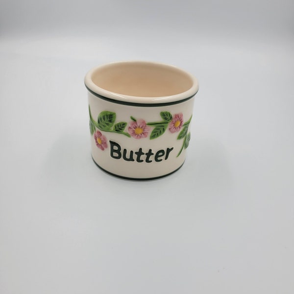 Tremaine Original Butter Bell Crock, Butter Crock, Pink and Green Floral Design, Replacement Piece