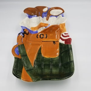 Cardinal, Inc. Golf Bag Snack Platter, Handpainted Ceramic Server for PGA Tour Fan