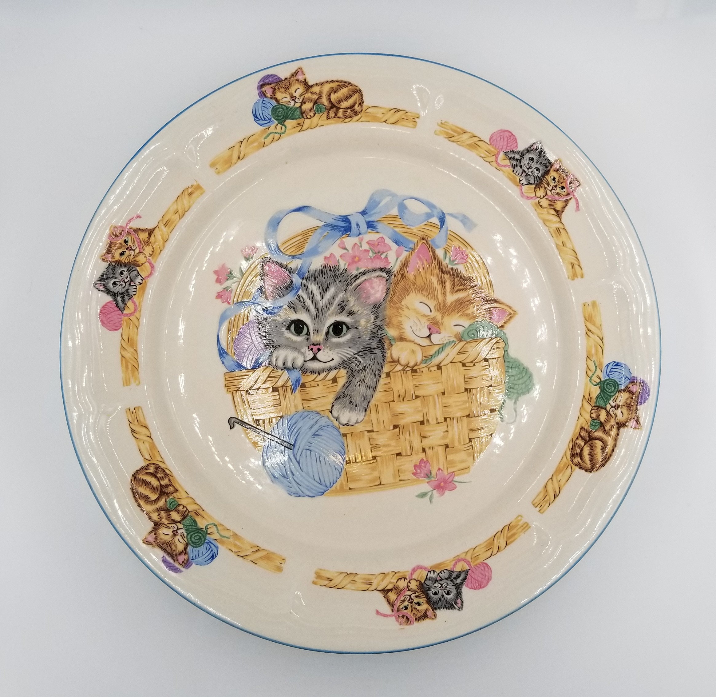 Vintage Tien Shan Stoneware Dinnerware, Purrfect Friends Kitten