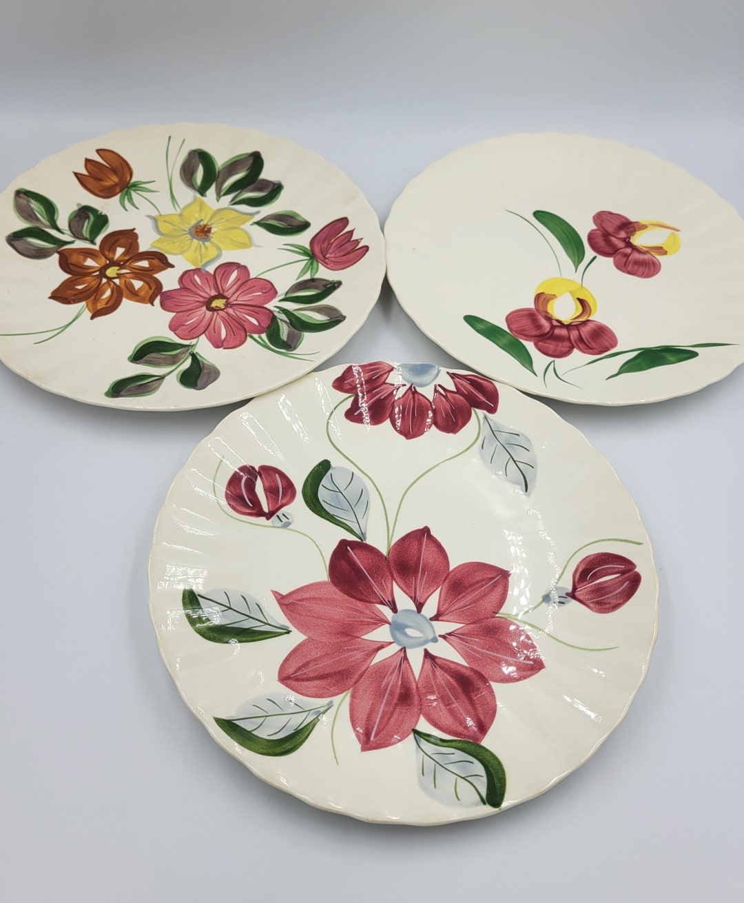 1940s Southern Potteries Blue Ridge Ironstone Dinner Plates, Set of 3 ...