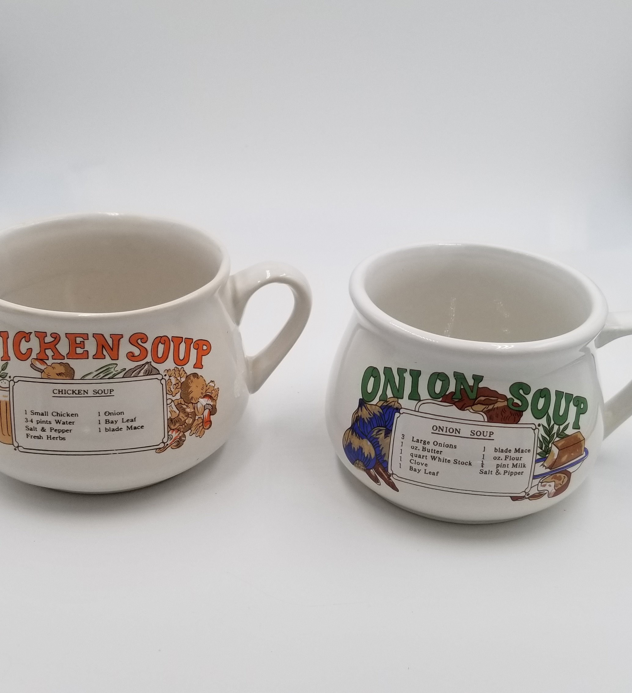 Vintage Ceramic Soup Mugs Set of 2 Etsy