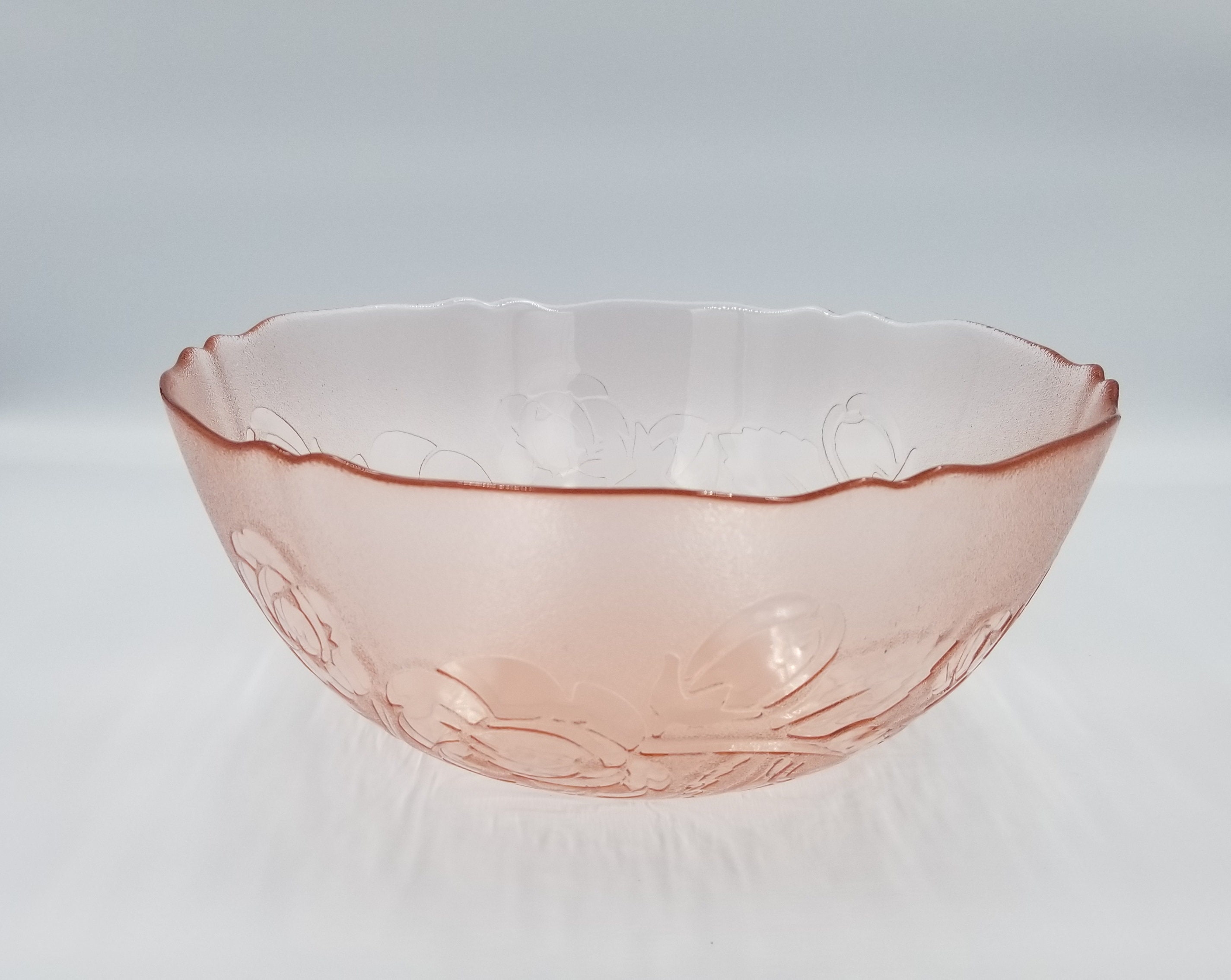 Arcoroc France Pink Glass Salad Bowl Fruit Bowl Vegetable Etsy