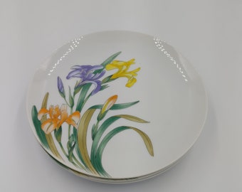 Vintage Shafford Jardin des Iris Porcelain Salad Plates, Set of 3