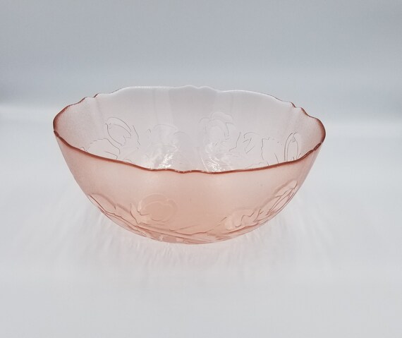 Arcoroc France Pink Glass Salad Bowl Fruit Bowl Vegetable Etsy Hong Kong