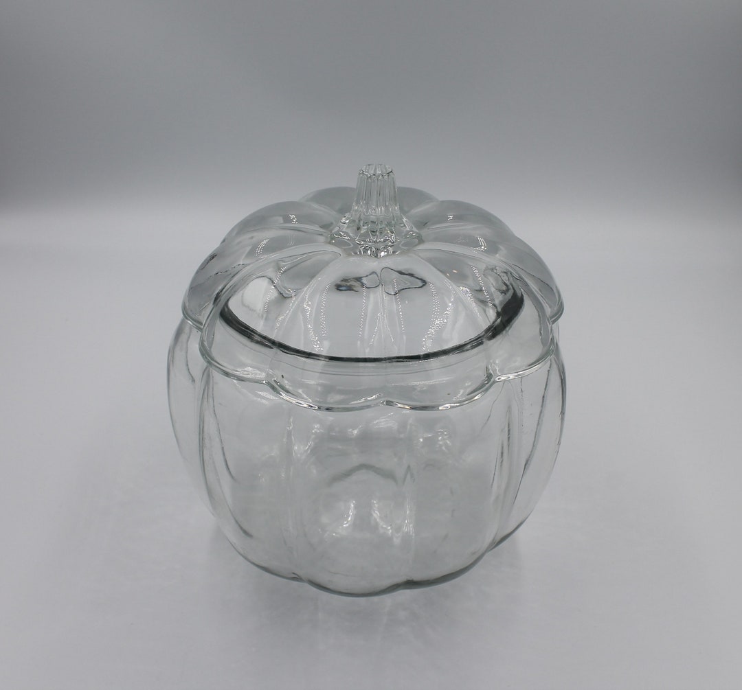 Anchor Clear Glass Pumpkin Cookie Jar Candy Jar Etsy