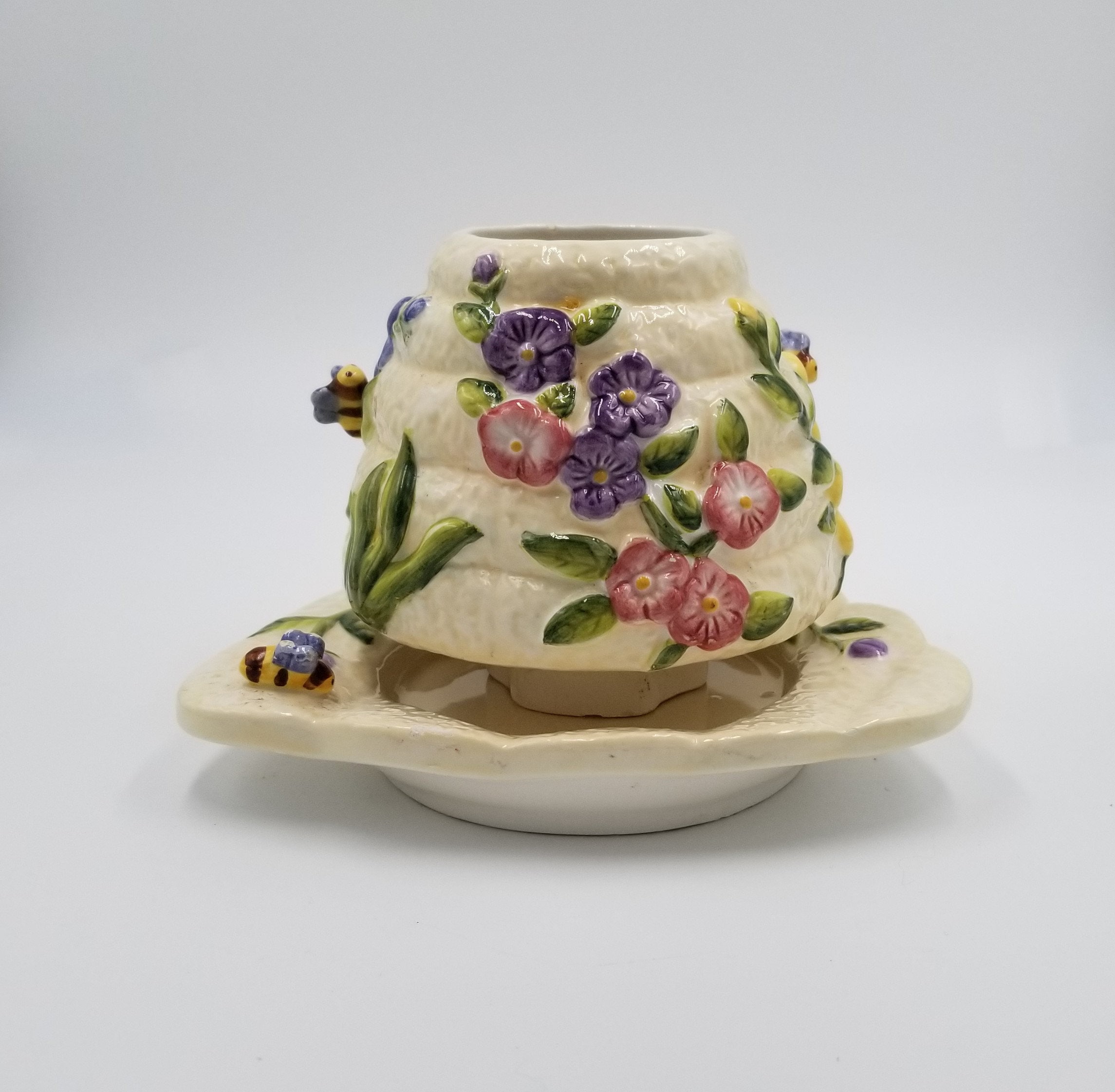 Home Interiors & Gifts 3-D Bumblebee Beehive Candle Jar Holder, Honey Hive,  Glazed Ceramic ,candle Holder, Flowers, Candles, Bzzz -  Canada