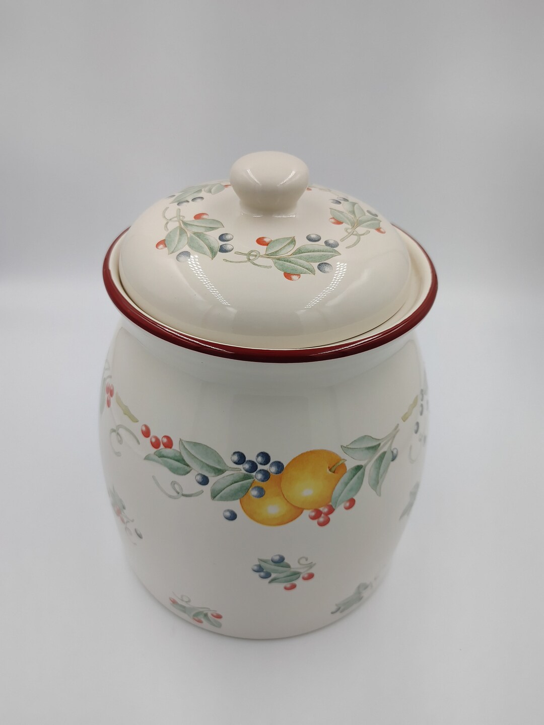 Vintage Corelle Abundance Fruit Cookie Jar With Lid by Jay Imports Etsy