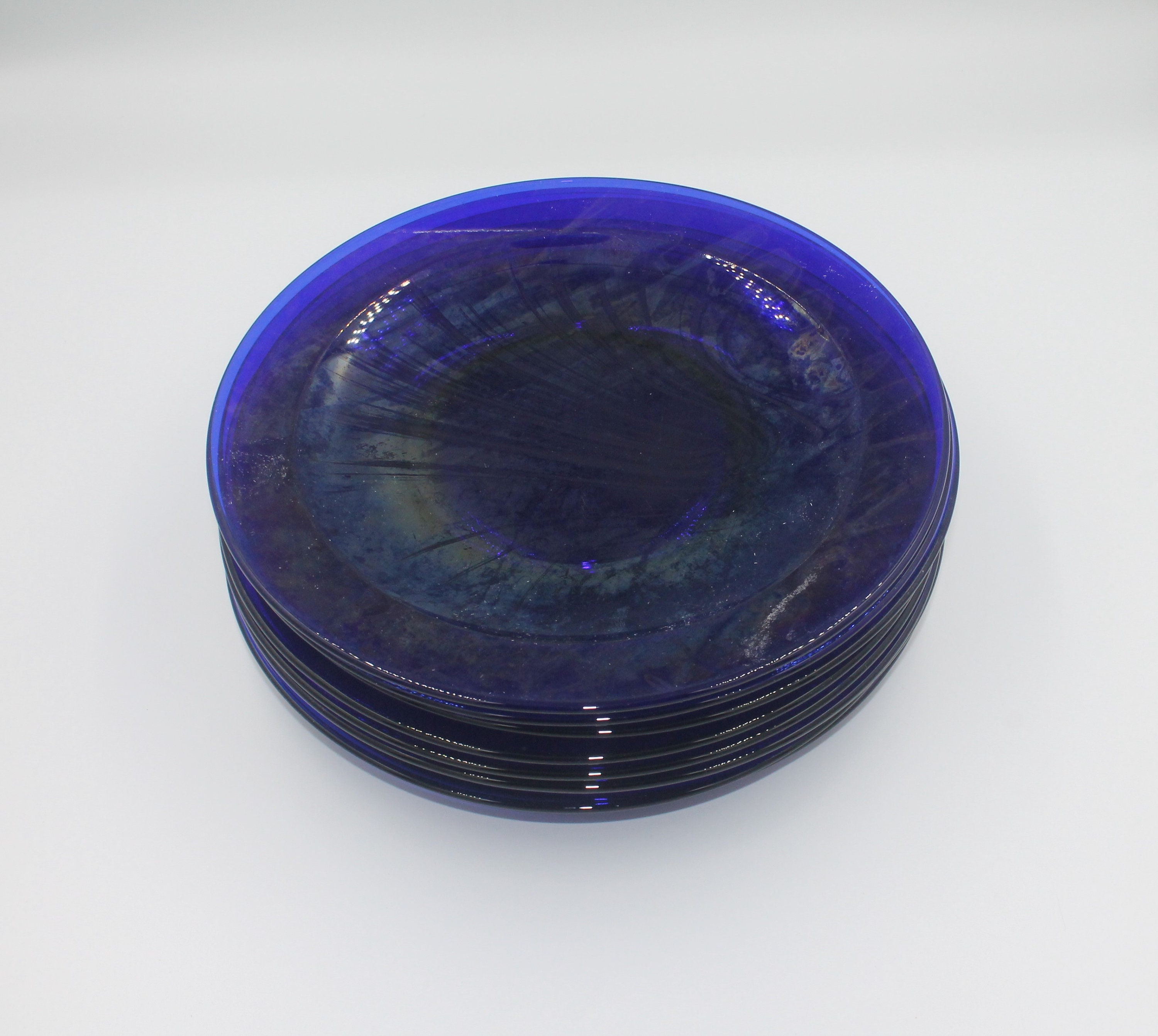 Normann Copenhagen Cosmic deep glass plate, 22 cm, blue