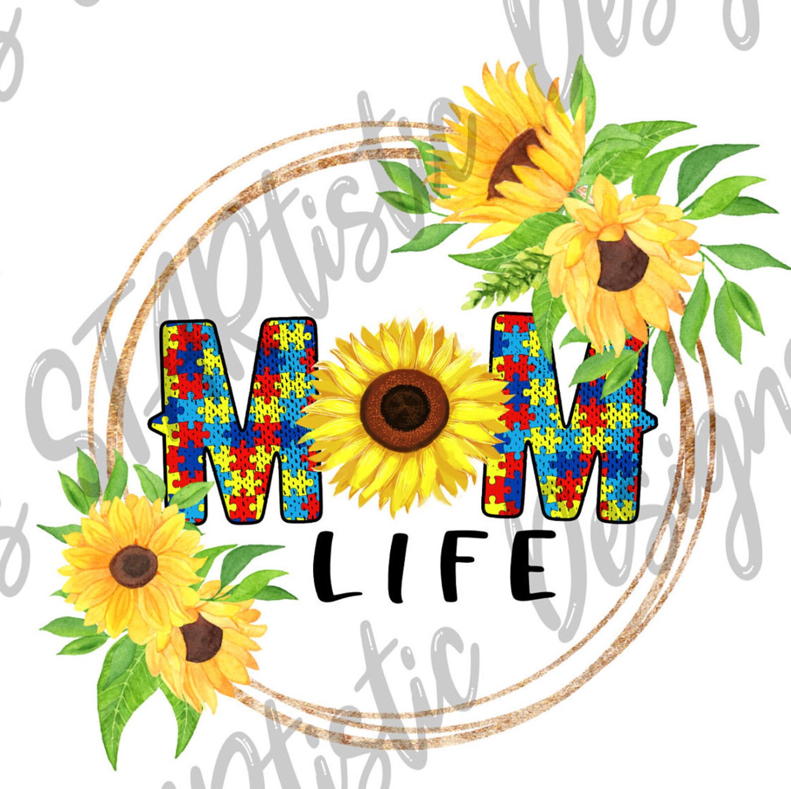 Sunflower Mom Life Mom Sunflower Army Mom Autism Etsy
