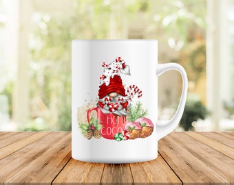 Christmas Gnome,Hot Cocoa, Christmas Cookie Gnomes, Hot Chocolate, Gnome of Christmas, Image Digital, Decal, Sublimation, Waterslide, PNG