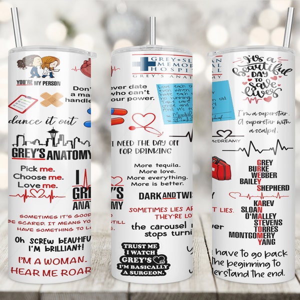 Grey’s Anatomy, PNG, Greys, Nurse, Grey Sloan, Quotes, Greys Quote,Mcdreamy, Full Page, Tumbler, Image Digital, Decal, Waterslide, PNG