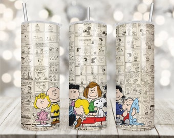 Peanut, Charlie Brown, Cartoon Characters, Fan Page, TV Show, Full Wrap, Tumbler, Image Digital, Sublimation, Waterslide, PNG