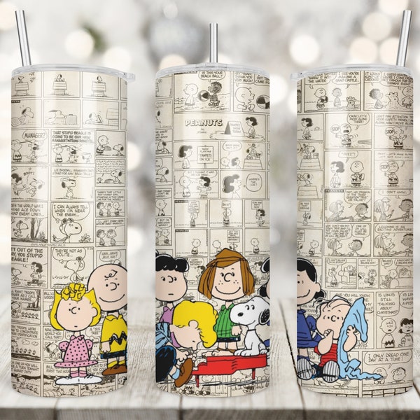 Peanut, Charlie Brown, Cartoon Characters, Fan Page, TV Show, Full Wrap, Tumbler, Image Digital, Sublimation, Waterslide, PNG