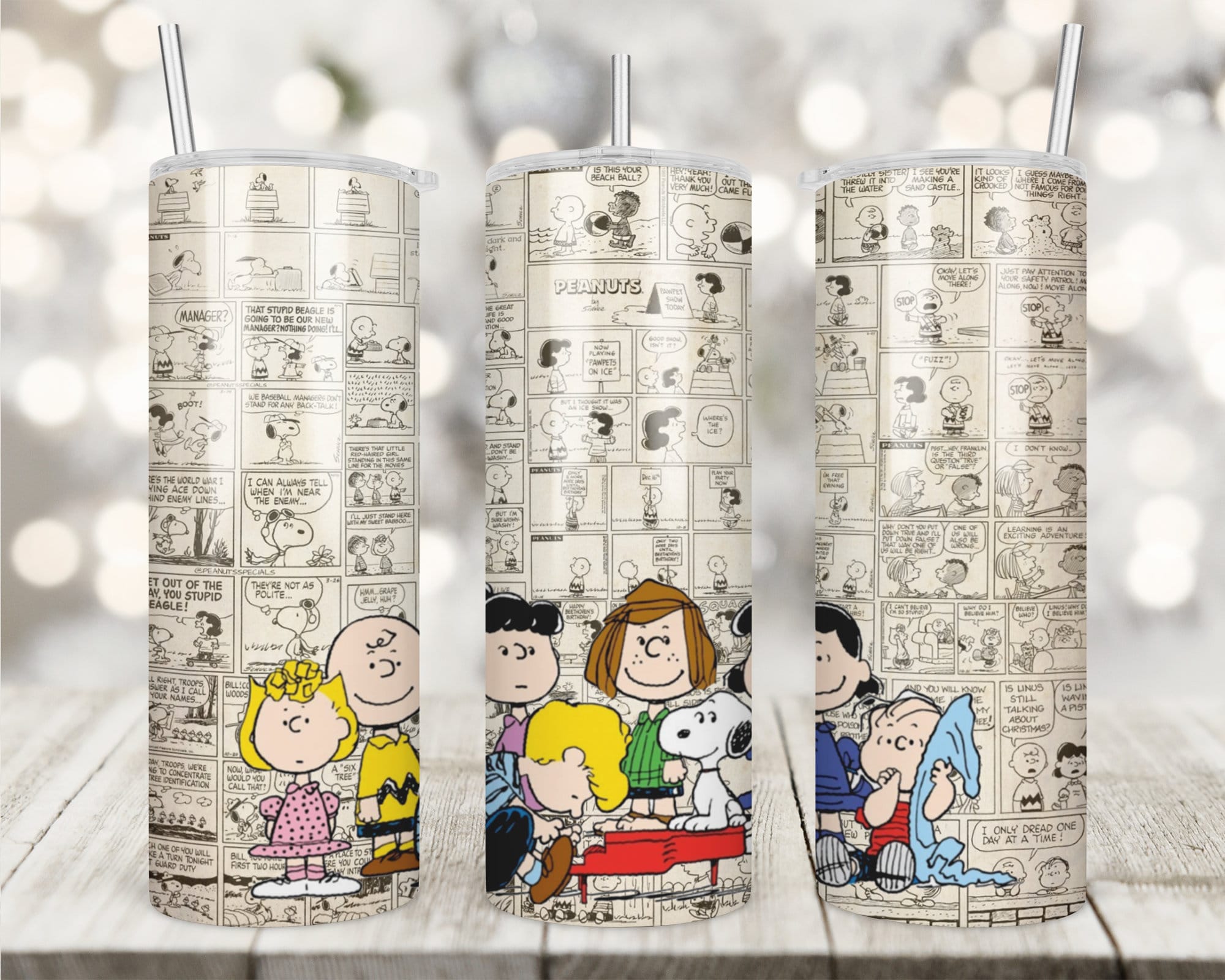 NWT Peanuts Snoopy and Woodstock light up Tumbler with dome, cover and  swirly straw.